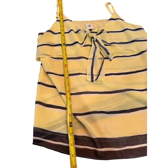 Cabi Rivera Lights Knot Cami Tank Top Womens Medium Yellow Blue‎ Stripe lined - Picture 6 of 8